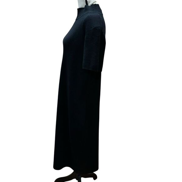 Talbot’s 100% Merino Wool Black Dress Mock Neck Half-Sleeve Knee-Legth Large - Picture 6 of 10